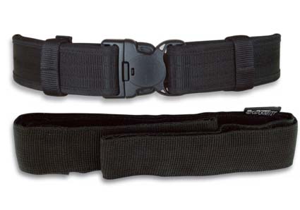 Cinturon negro Nylon PVC triple cierre de seguridad